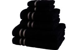 Sparkle 6 Piece Towel Bale - Black and Silver